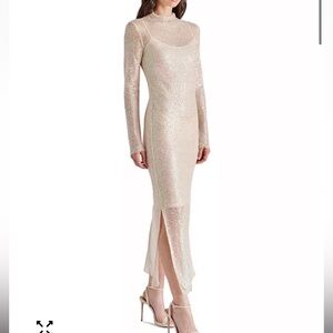 Steve Madden Blakely Sequin Mesh Midi Dress